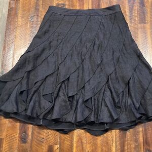 Samuel Dong shimmery black ruffled skirt L